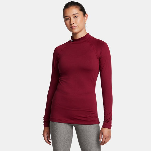 Under Armour ColdGear® Mock Neck Long Sleeve Cardinal White