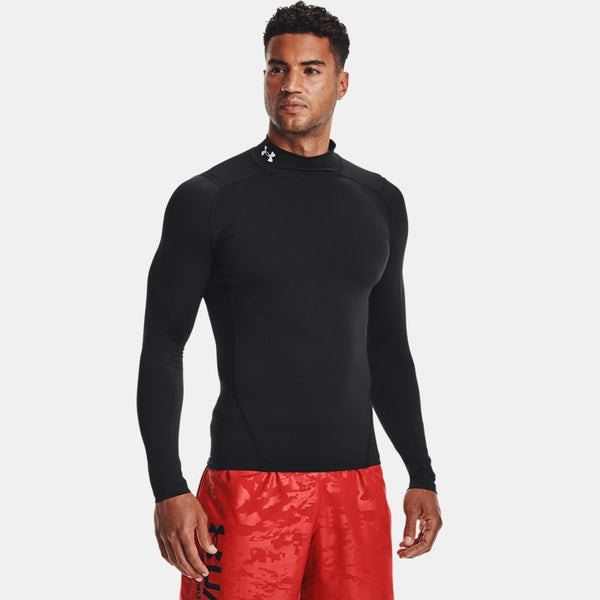 Under Armour HeatGear® Mock Long Sleeve Black White