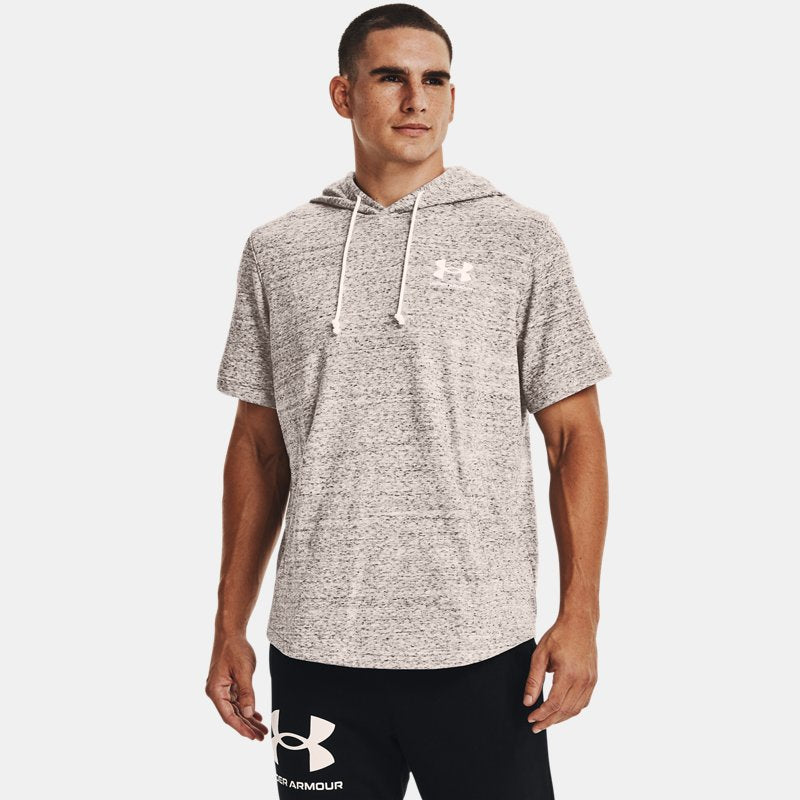 Under Armour Rival Terry Short Sleeve Hoodie Onyx White Onyx White