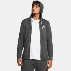 Under Armour Rival Terry Full-Zip Castlerock Light Heather Onyx White