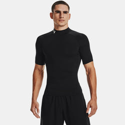 HeatGear® Compression Mock Short Sleeve Black White