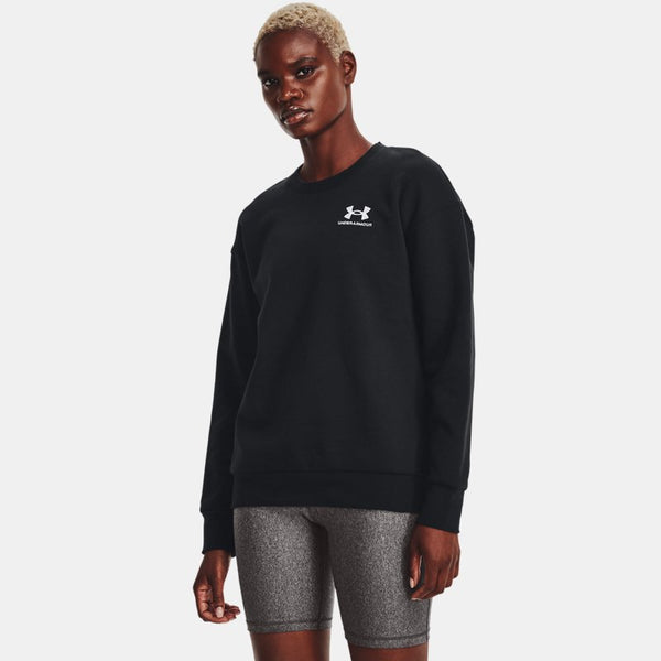 Under Armour Essential Fleece Crew Black White