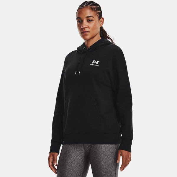 Under Armour Essential Fleece Hoodie Black White