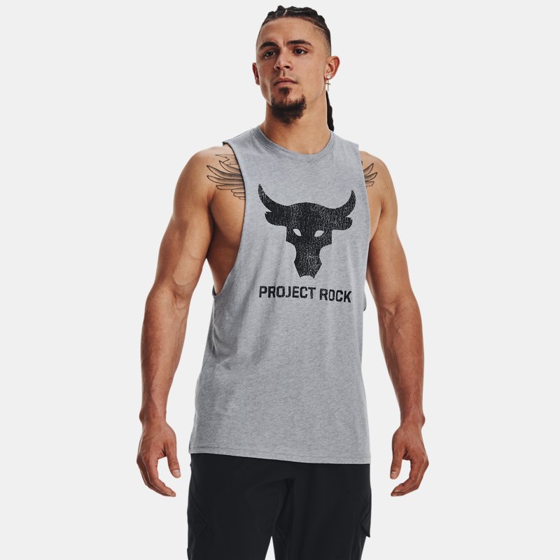 Project Rock Brahma Bull Tank Steel Light Heather Black