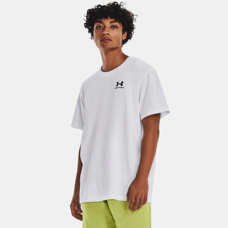 Under Armour Logo Embroidered Heavyweight Short Sleeve White Black