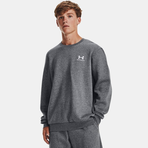 Under Armour Icon Fleece Crew Pitch Gray Medium Heather White