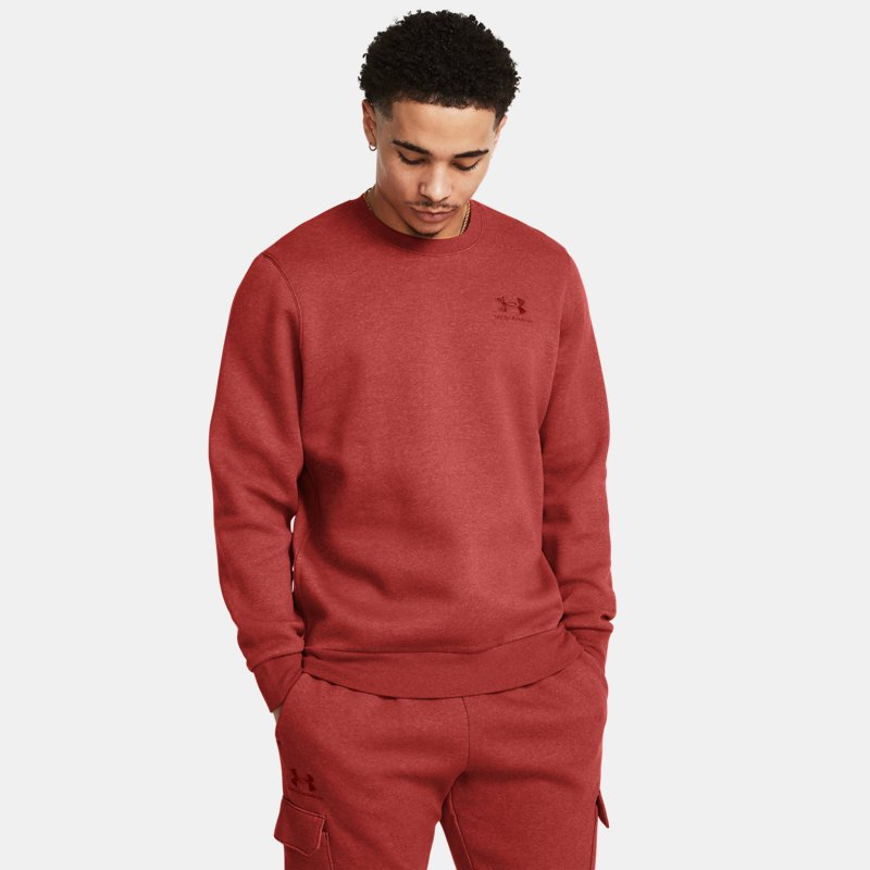 Under Armour Icon Fleece Crew Earthen Orange Light Heather Earthen Orange