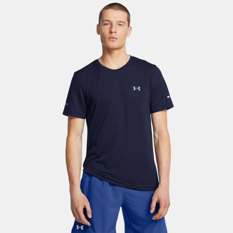 Under Armour Seamless Stride Short Sleeve Midnight Navy Reflective