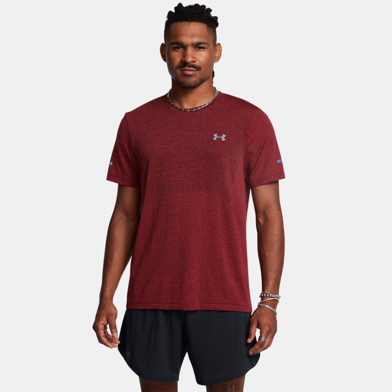 Under Armour Seamless Stride Short Sleeve Racer Red Reflective