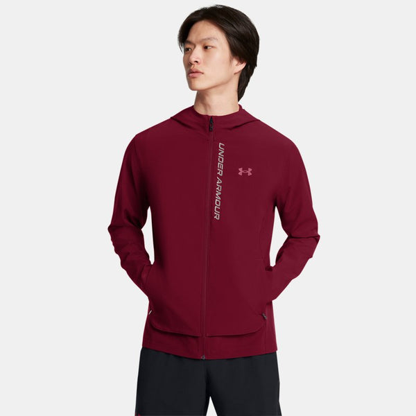 Under Armour OutRun The Storm Jacket Cardinal Black Reflective