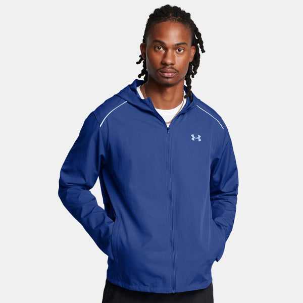 Under Armour Launch Hooded Jacket Tech Blue Horizon Blue Reflective