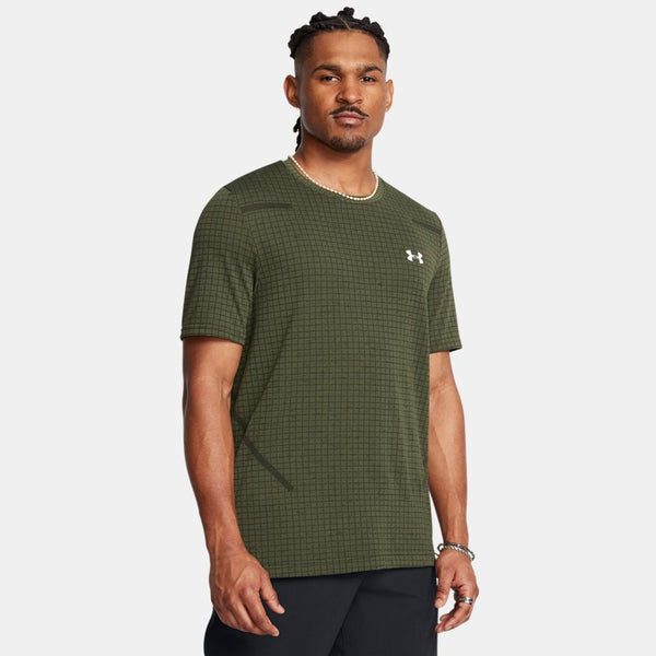 Under Armour Seamless Grid Short Sleeve Marine OD Green White