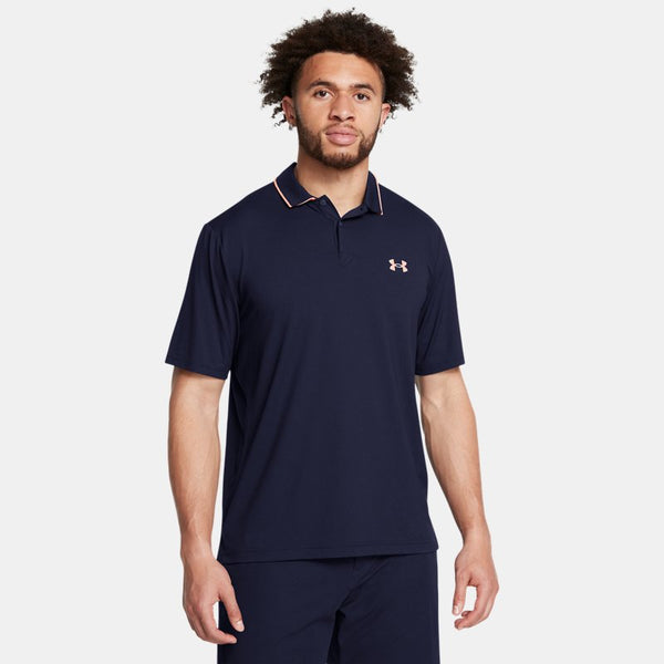 Under Armour Iso-Chill Polo Midnight Navy Flare Orange Flare Orange