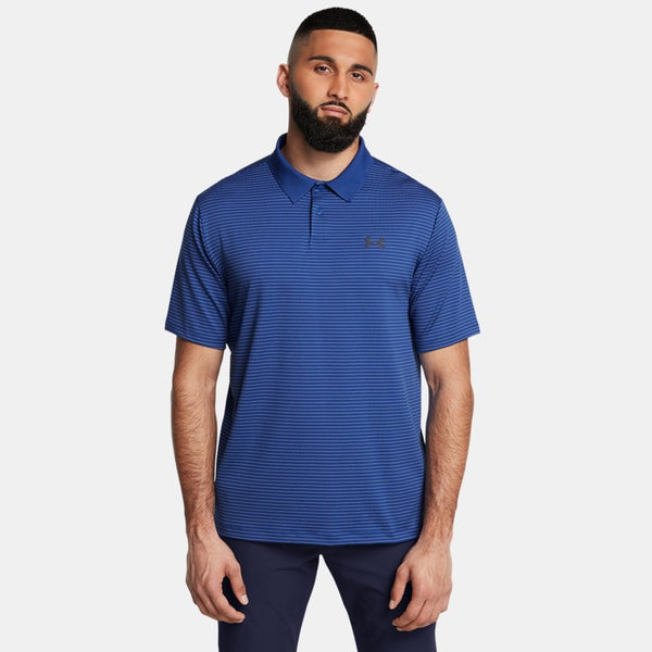 Under Armour Matchplay Stripe Polo Tech Blue Horizon Blue Midnight Navy