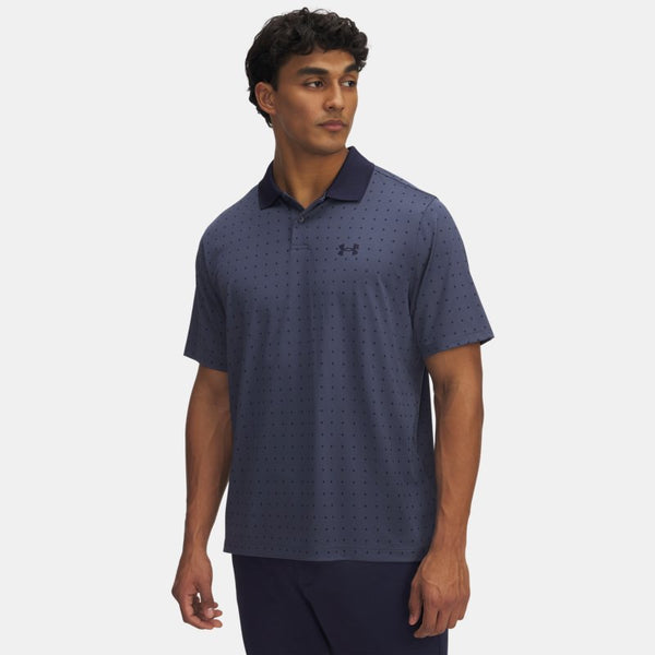 Under Armour Matchplay Printed Polo Downpour Gray Midnight Navy