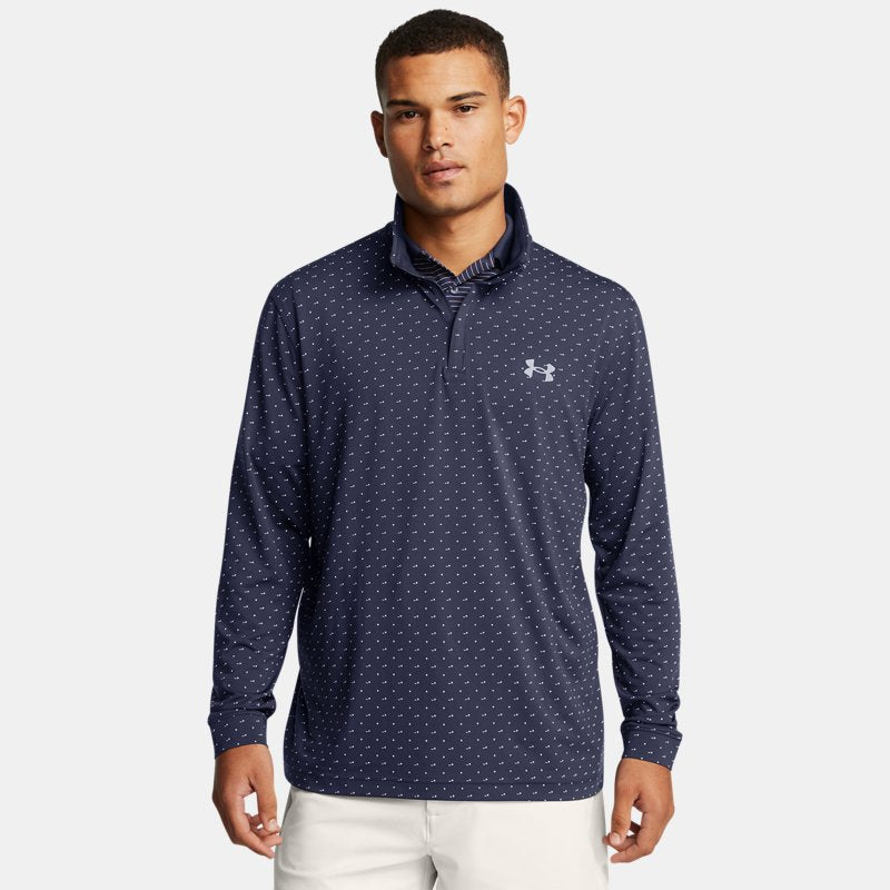 Under Armour Playoff Printed ¼ Zip Midnight Navy White Steel