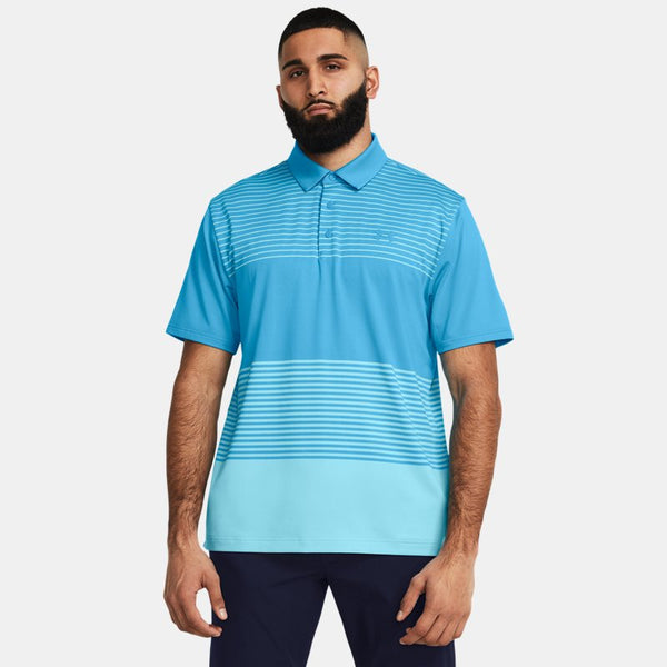 Under Armour Playoff Stripe Polo Capri Sky Blue Capri