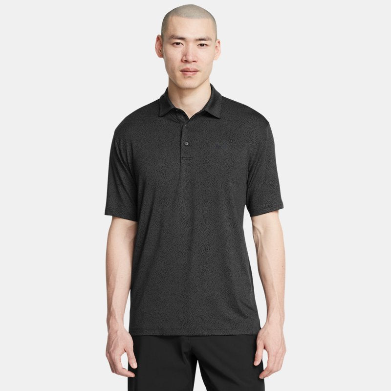 Under Armour Playoff Printed Polo Black Anthracite Castlerock