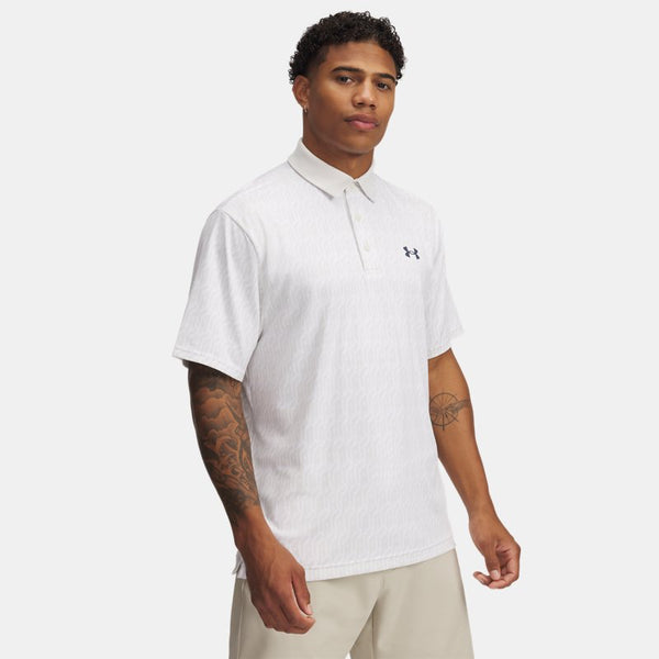 Under Armour Playoff 3.0 Printed Polo White White Clay Downpour Gray