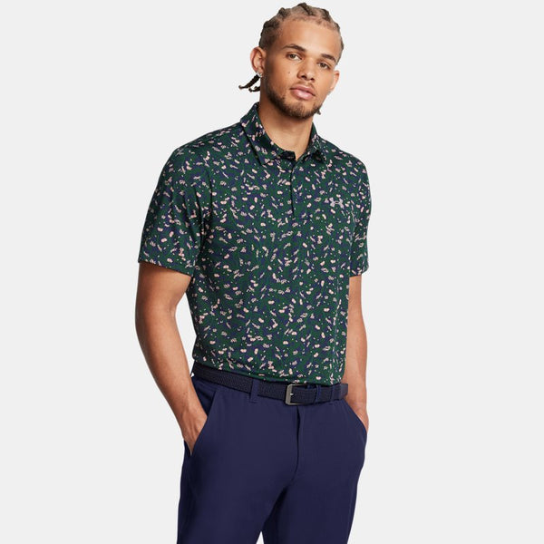 Under Armour Playoff 3.0 Printed Polo Midnight Navy Forest Green Tetra Gray