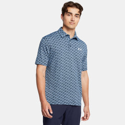 Under Armour Playoff Printed Polo Midnight Navy Horizon Blue Nimbus Blue