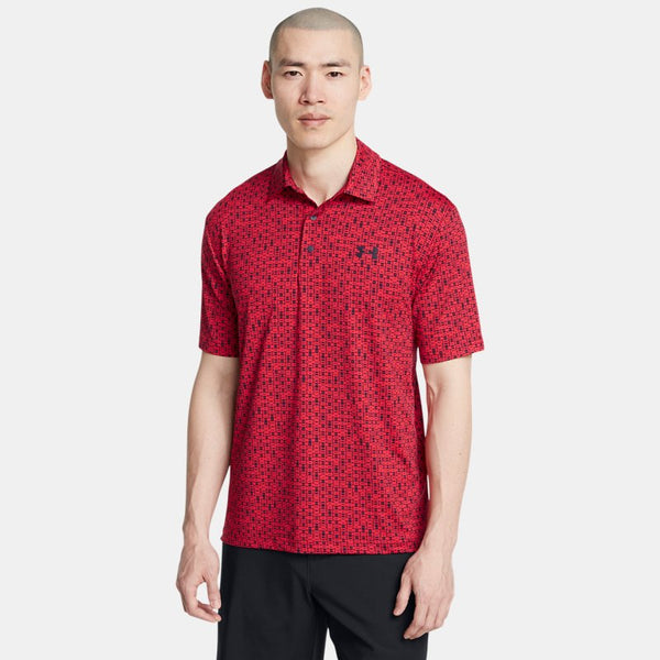 Under Armour Playoff Printed Polo Red Midnight Navy Midnight Navy