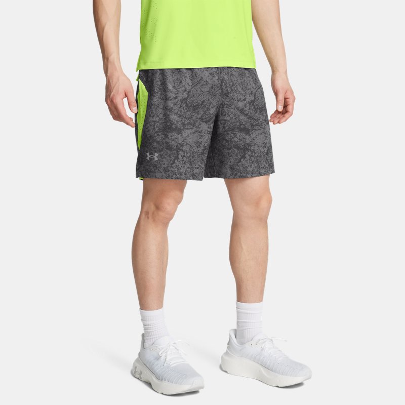 Under Armour Launch Elite '' Shorts Castlerock Morph Green Reflective