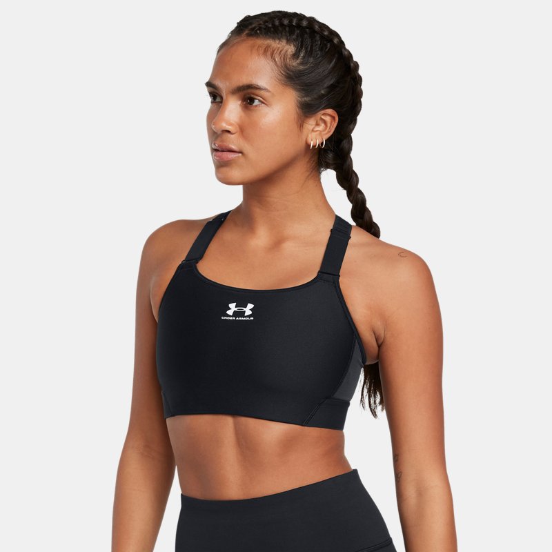 HeatGear® Armour High Sports Bra Black White