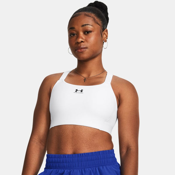 HeatGear® Armour High Sports Bra White Jet Gray