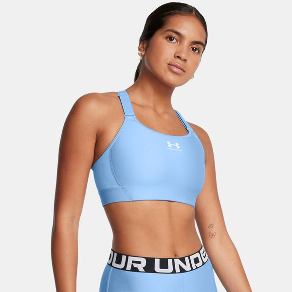 HeatGear® Armour High Sports Bra Horizon Blue White