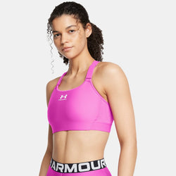 HeatGear® Armour High Sports Bra Vivid Magenta White