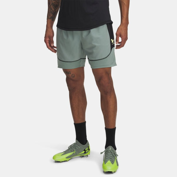 Under Armour Challenger Pro Training Shorts Silica Green Black Sonic Yellow