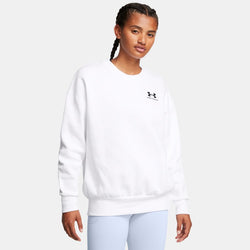 Under Armour Icon Fleece Oversized Crew White Black