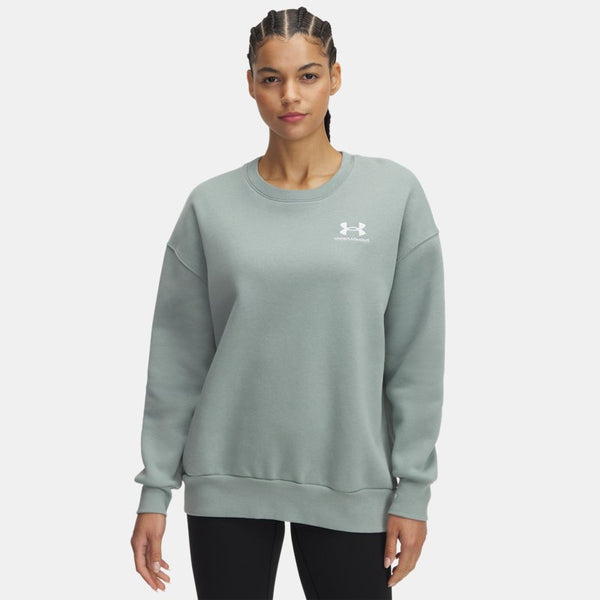 Under Armour Icon Fleece Oversized Crew Silica Green White