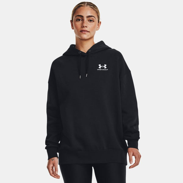 Under Armour Icon Fleece Oversized Hoodie Black White