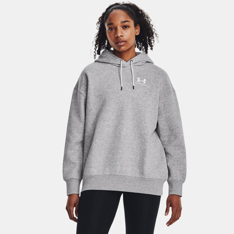 Under Armour Icon Fleece Oversized Hoodie Mod Gray Light Heather White