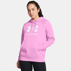 Under Armour Rival Fleece Big Logo Hoodie Stellar Pink White