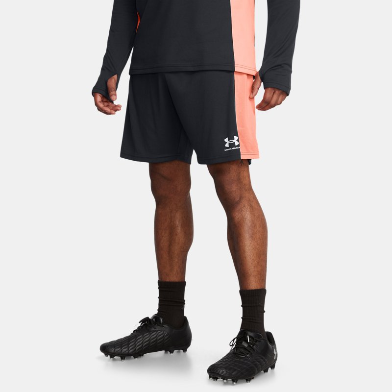 Under Armour Challenger Knit Shorts Black Flare Orange White