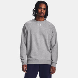 Under Armour Rival Fleece Crew Castlerock Light Heather White