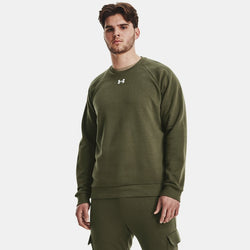 Under Armour Rival Fleece Crew Marine OD Green White