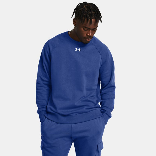 Under Armour Rival Fleece Crew Tech Blue White