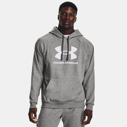 Under Armour Rival Fleece Logo Hoodie Castlerock Light Heather White