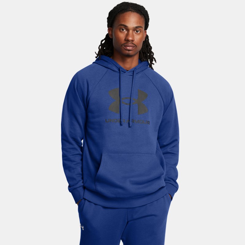 Under Armour Rival Fleece Logo Hoodie Tech Blue Midnight Navy