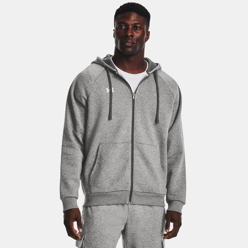 Under Armour Rival Fleece Full-Zip Hoodie Castlerock Light Heather White