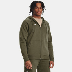 Under Armour Rival Fleece Full-Zip Hoodie Marine OD Green White