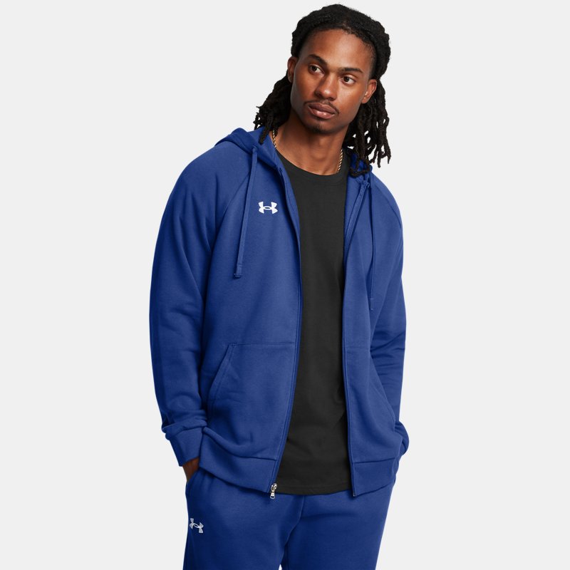 Under Armour Rival Fleece Full-Zip Hoodie Tech Blue White