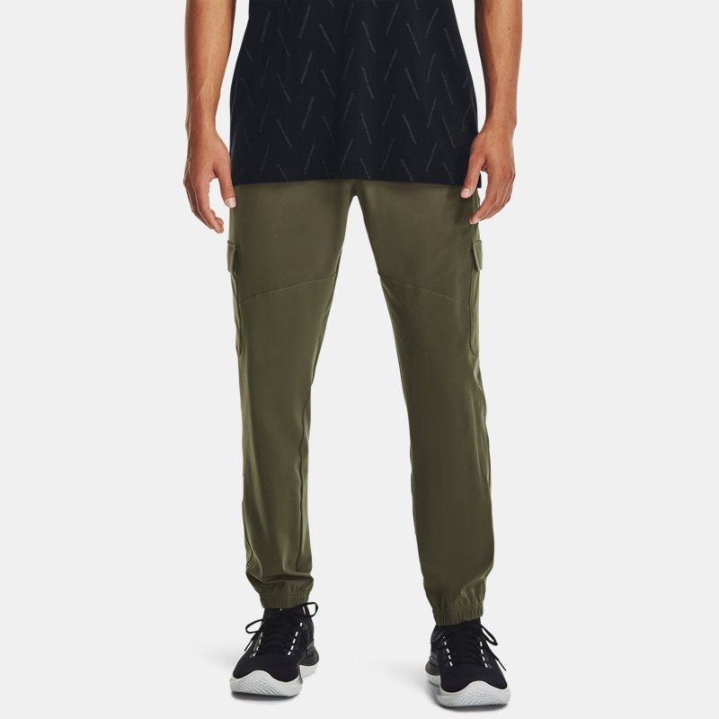 Under Armour Stretch Woven Cargo Pants Marine OD Green Black