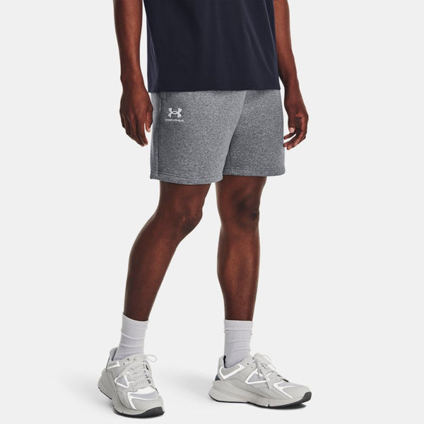 Under Armour Icon Fleece Shorts Pitch Gray Medium Heather White