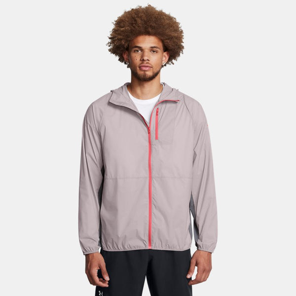 Under Armour Launch Lightweight Jacket Tetra Gray Castlerock Racer Red