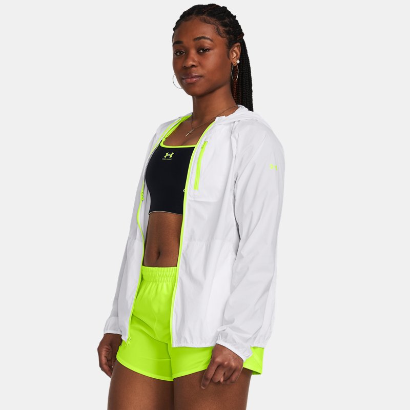 Under Armour Launch Lightweight Jacket White High Vis Yellow High Vis Yellow